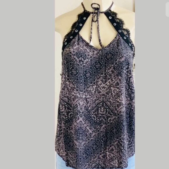 Rock & Republic Halter Lace Top L - Picture 4 of 4